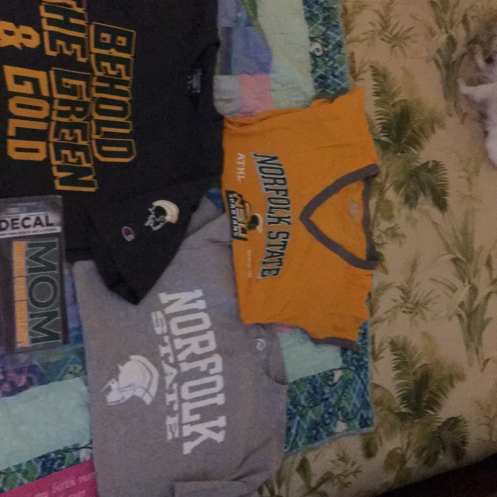 Three Norfolk State shirts NSU one NSU mom sticker